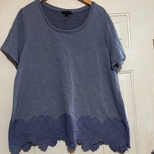 Lane Bryant Blue Boxy Short Sleeve Tee